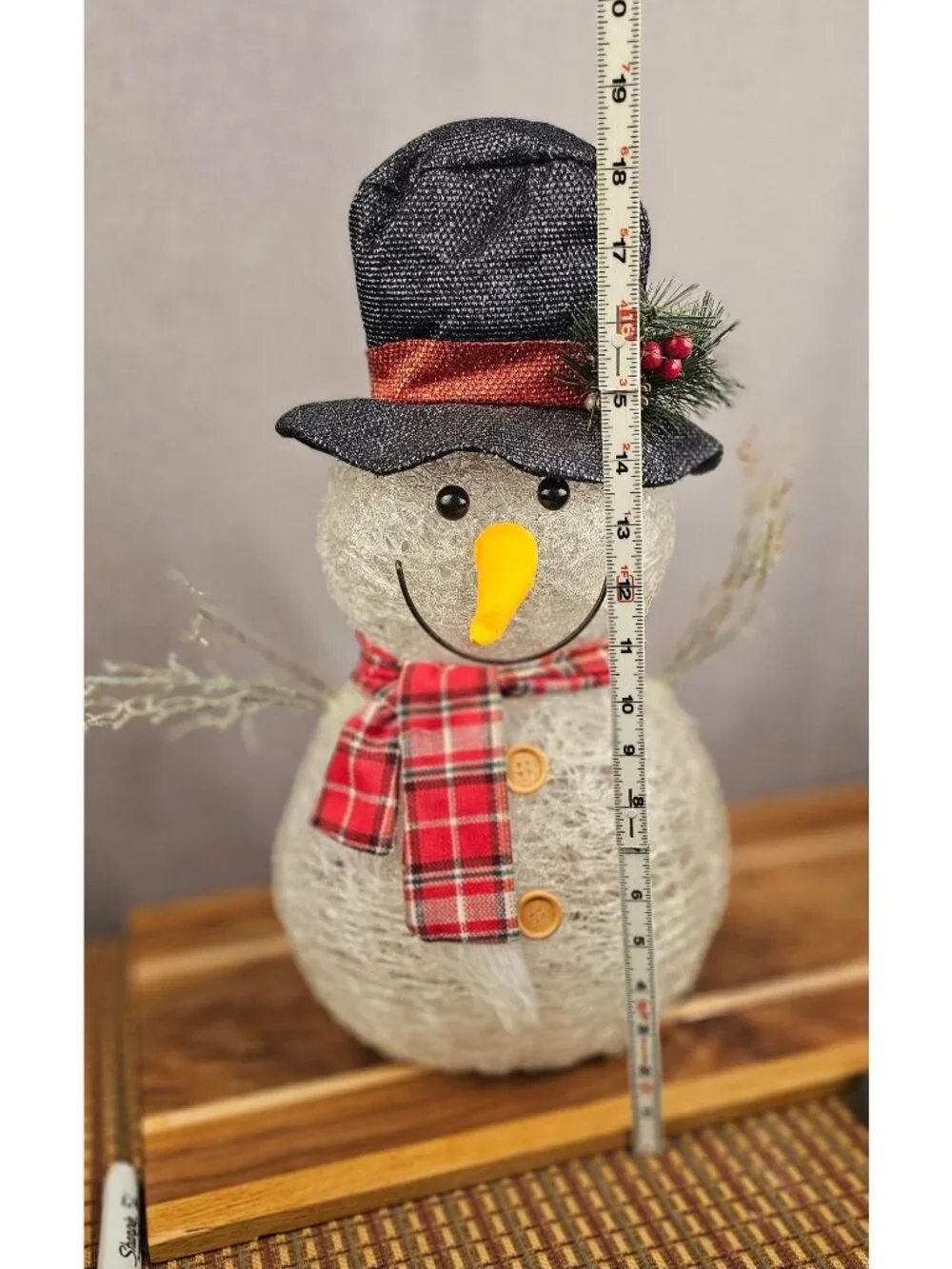 Festive Snowman Decoration With Hat & Scarf - 16